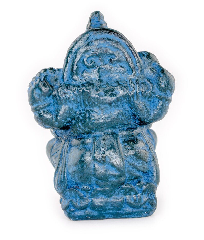 Ganesha Sculpture Hindu Deity Stone Figure Lucky Statue approx. 12 cm Elephant Blue image 5