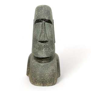 Sculpture Moai d'environ 120 cm Statue Rapa-Nui en pierre de sable de lave Figurine de l'île de Pâques Décoration de jardin Tête grise image 1