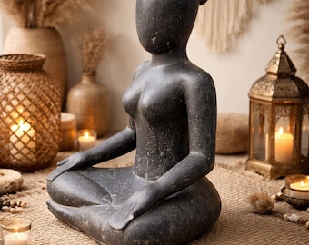 Modern Yoga Garden Figure 60-120 cm Stone Statue – Minimalist Sculpture for Garden & Terrace