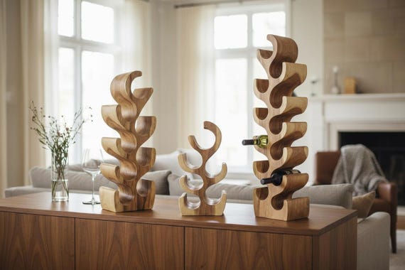 FaHome Weinregal massiv holz (50/70/100x27x18) frei stehender Weinhalter, Massivholz, Flaschenhalter