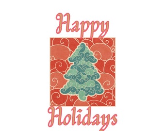 Retro Christmas png download happy holidays png Christmas tree holiday png christmas sublimation png download merry christmas snowflakes png