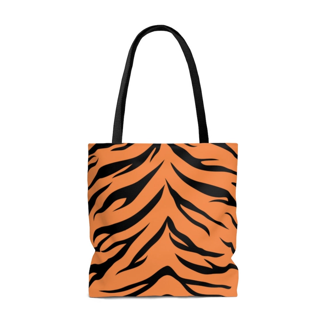 Tiger Print Bag Tiger Bag Black and Orange Bag AOP Tote Bag Etsy