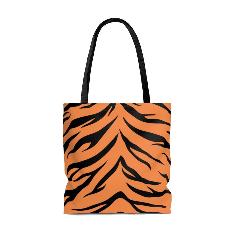 Tiger Print Bag Tiger Bag Black and Orange Bag AOP Tote Bag Etsy