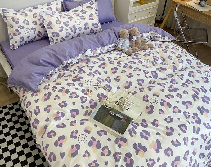 Bedding Set spots Bed Linens, Duvet Cover, Pillowcase, Flat Sheet