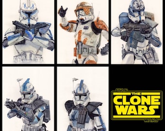 Physische Kunstdrucke von Clone Troopers - STAR WARS The Clone Wars - Clone Trooper - Von Original Aquarell