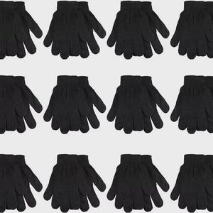 Winter Magic Gloves Set of 12 Pairs | Soft Stretch Knit Gloves for Men Women and Kids | Warm and Lightweight for Cold Weather
