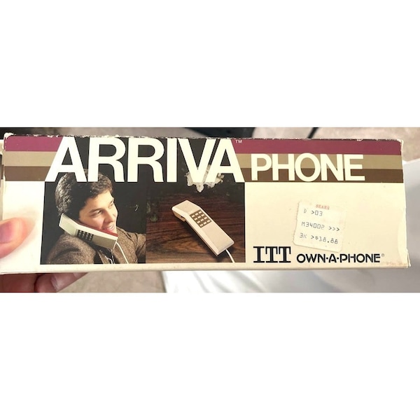 Vintage Arriva Landline Phone 1983 Brown/White In Original Box