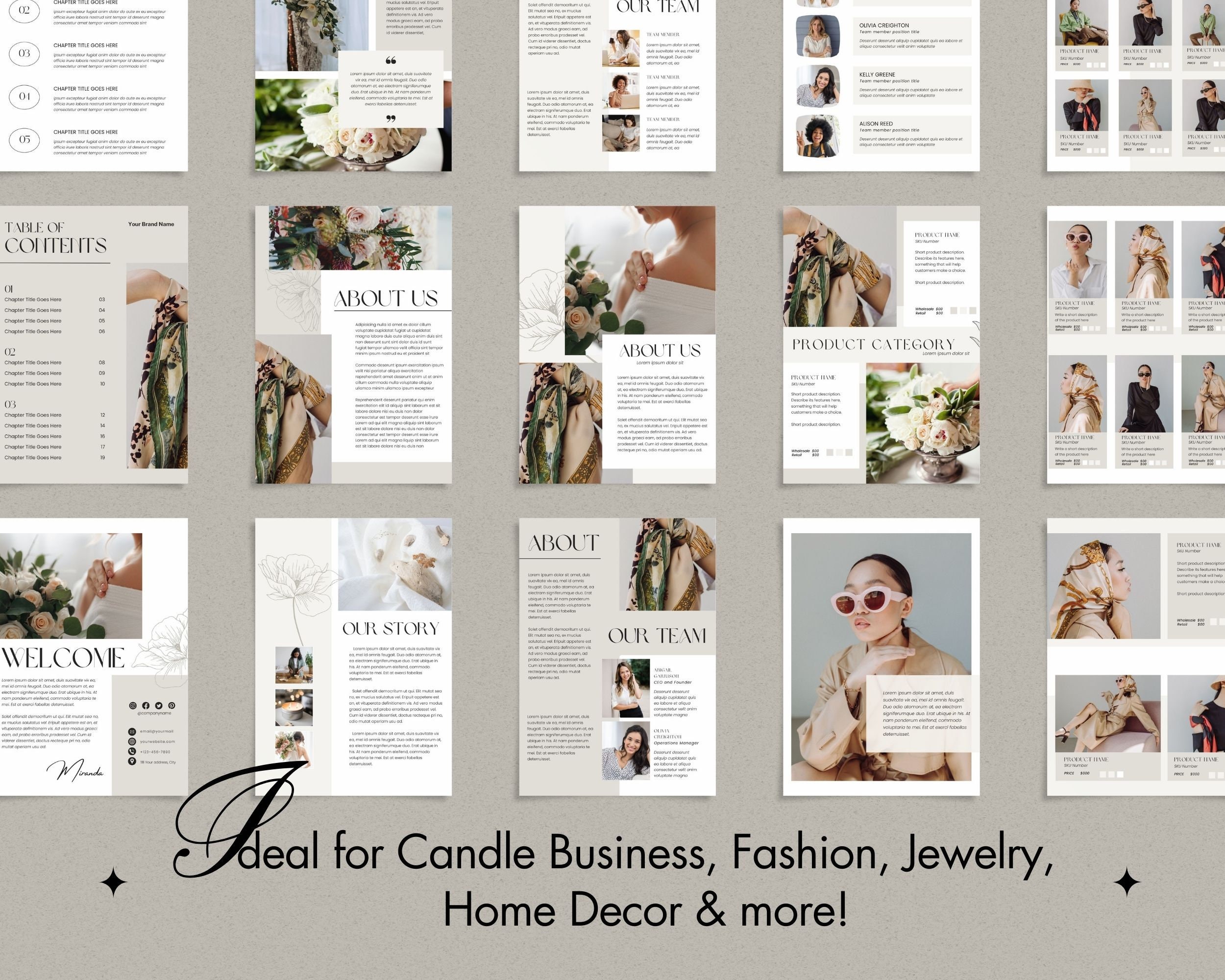 Wholesale Catalog Template. Product Line Sheet Canva Template. Canva
