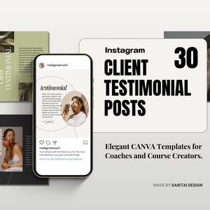 Kundenempfehlungen Instagram Posts - CANVA Vorlagen. Social Media Marketing für Coaches und Kursersteller