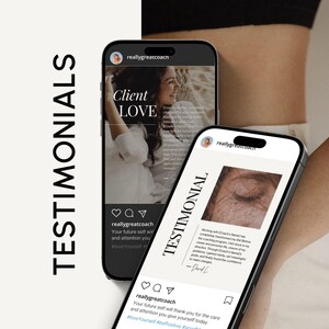 Testimonial Canva Templates, Instagram Client Review, Social Media Marketing Editable Posts | Coaches & Course Creators