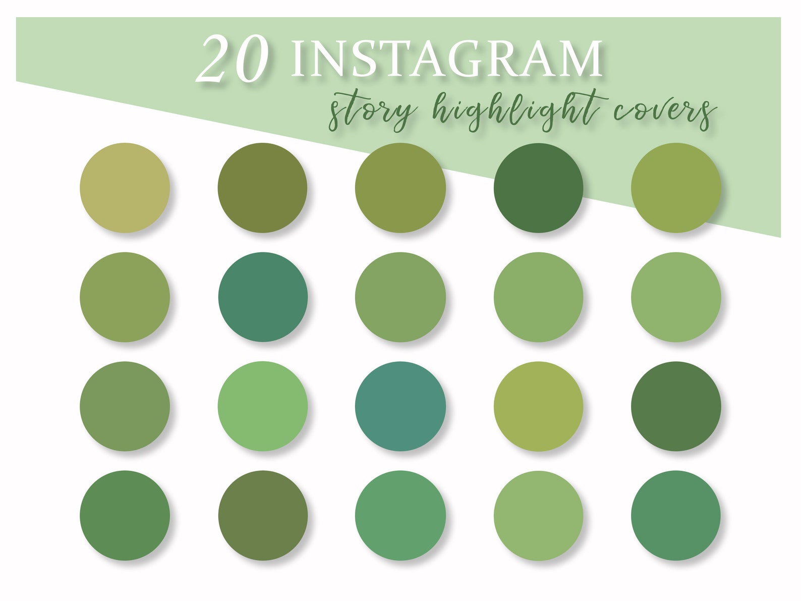 20 Natural Green Color Covers. Minimalist Instagram Story | Etsy
