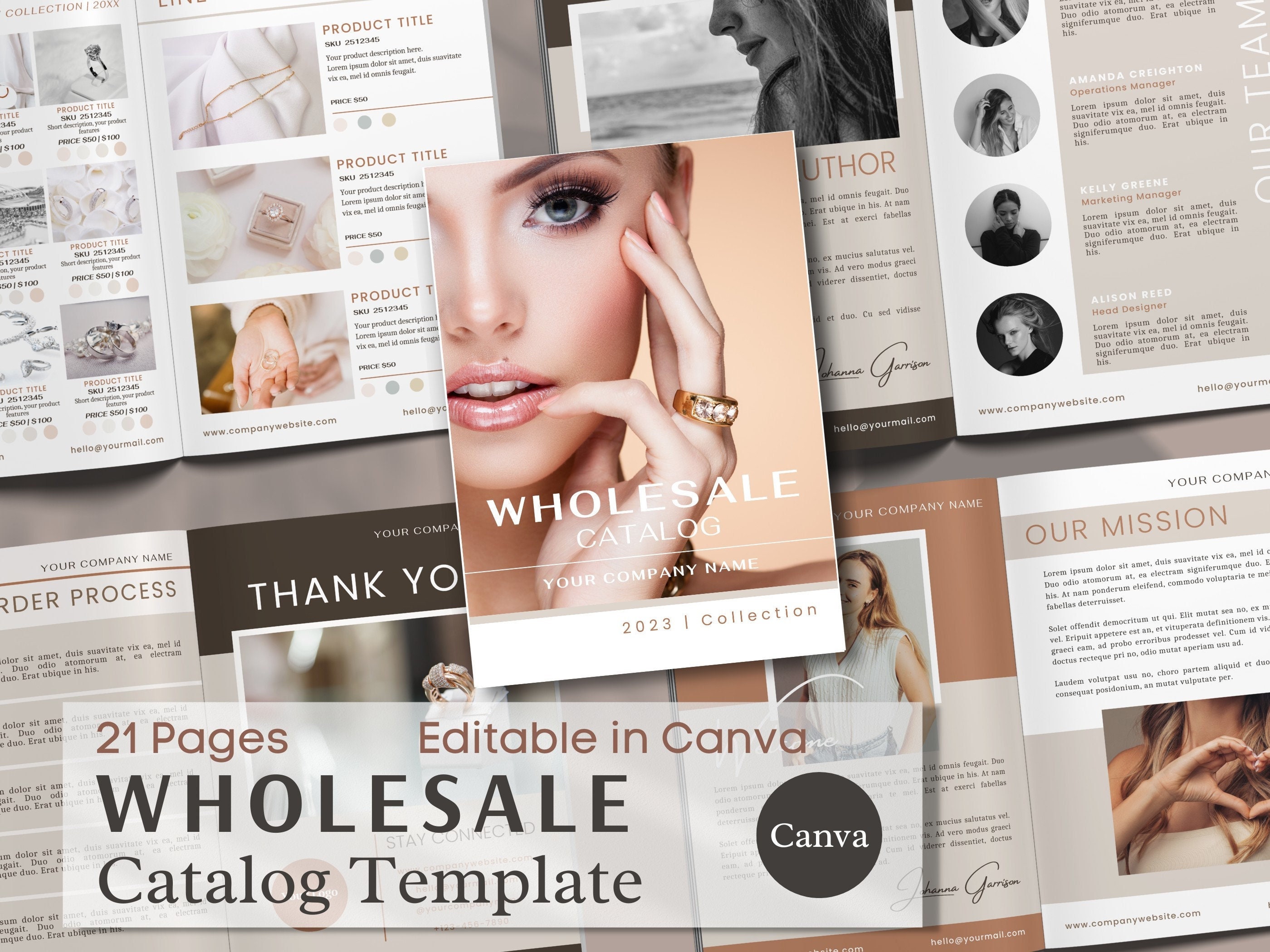 Wholesale Catalog Template. Line Sheet Canva Template. Wholesale Line