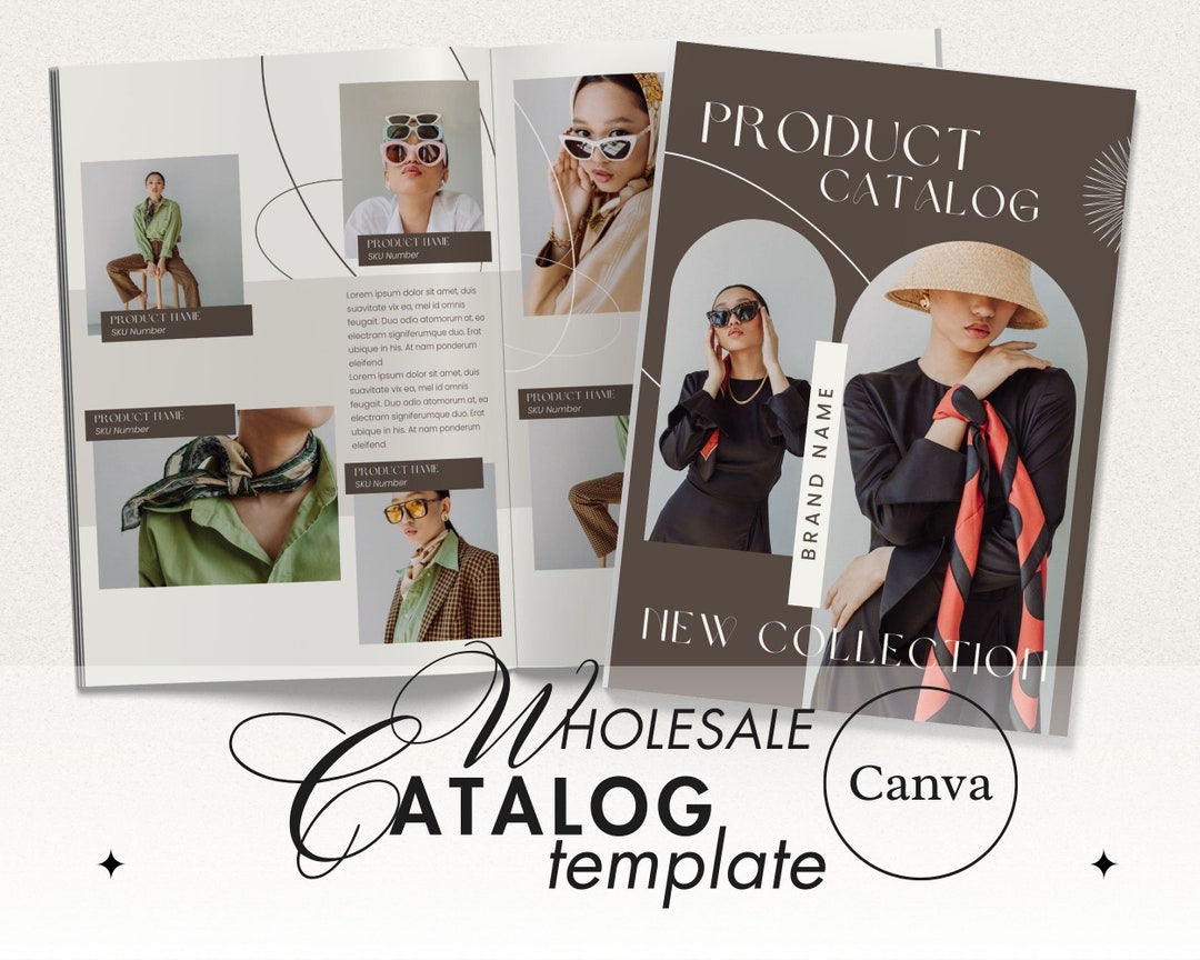 Product Catalog Template. Wholesale Line Sheet Canva Template. Editable