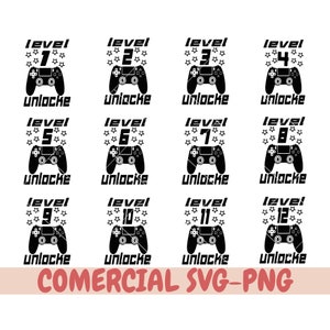 Level Up Gaming Geburtstagspaket SVG, Geburtstag Gamer SVG, Videospiel Thema, Familie Gaming Geburtstag svg, Gamer Geburtstag svg, Gamer svg, svg