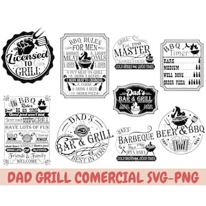 Diseños de paquetes SVG de barbacoa, paquete BBQ svg, bbq svg, paquete Grilling svg, delantal divertido svg, Dad's Bar and Grill svg, barbacoa Masters Svg
