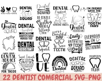 Bundle dentale svg, bundle dentista svg, Squadra dentale svg, dentista Quotes SVG, regalo assistente dentale, igenista dentale svg, cricut cut file svg