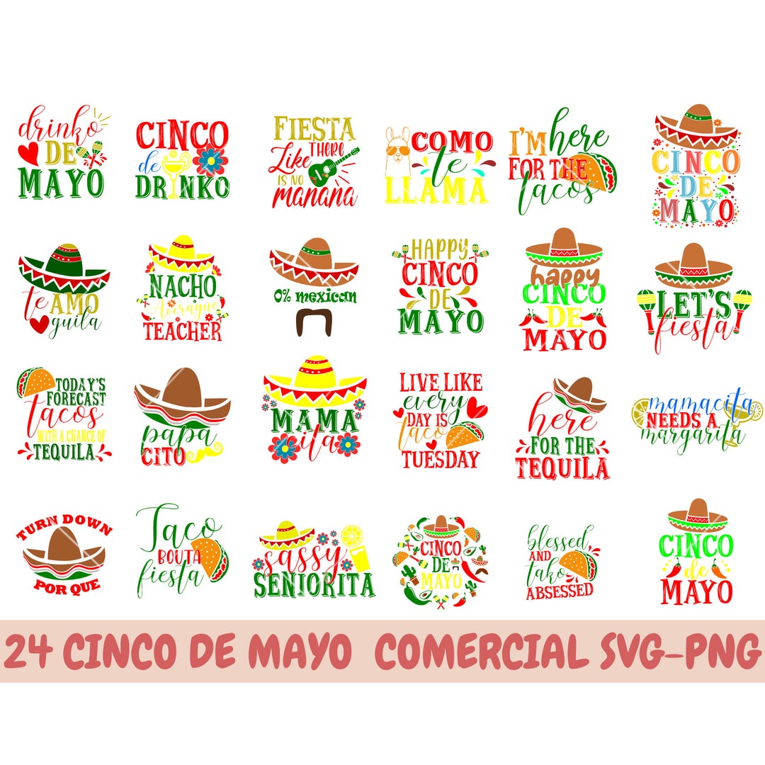 Cinco De Mayo Svg Files, Cricut Ready, 5 De Mayo Png, Mexico Cactus ...