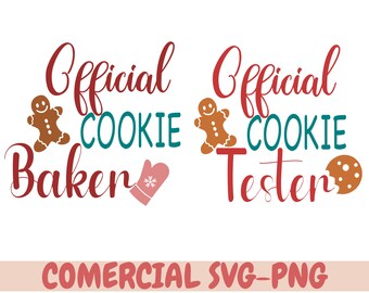 El probador oficial de galletas SVG, el panadero oficial de galletas, christmas baking, christmas baking, christmas bake, svg, png, couple matching