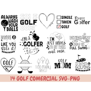 Lot de svg de golf, Golfeur SVG, Svg de balle, Svg de club de golf, Svg de joueur, Svg de golf, Svg de conception de golf, cadre de nom de golf, svg de monogramme de golf, citations de golfeur