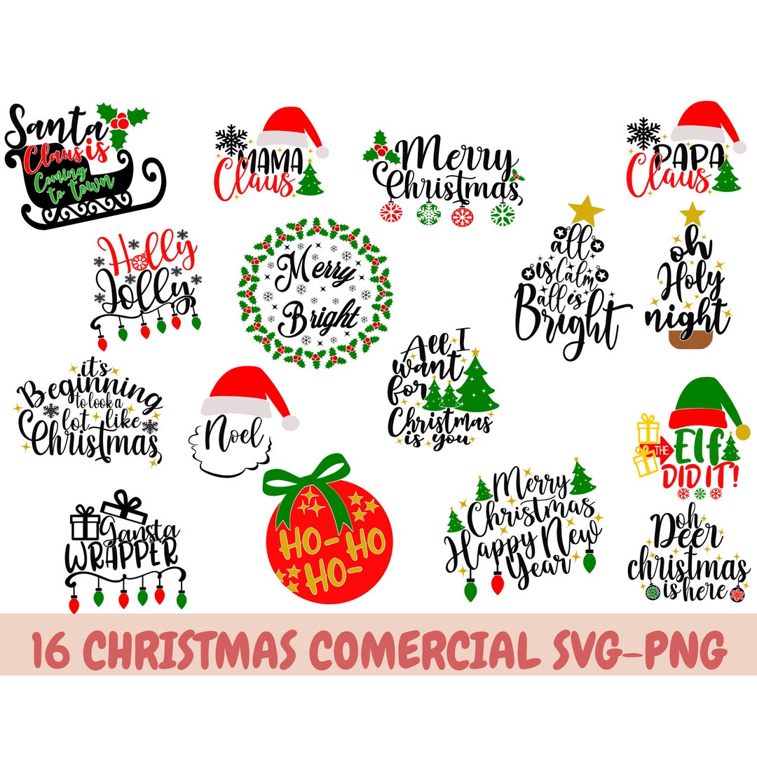 Christmas SVG Bundle, Holiday SVG, Merry Christmas Svg, Believe Svg