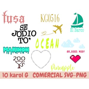 Karol g svg, karol g shirts, bichota svg, makinon svg, ay dios mio svg, ocean karol g, 200 copas svg, karol g concert outfit ideas, karol g