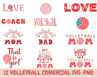 Volleyball Svg Bundle, Png Dxf Eps, Volleyball Team Shirt Design Bundle, Volleyball Svg For Team, Cricut Cut Files, Silhouette, Sports Svg