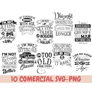 Immer alt svg, Vintage svg, lustige Vintage immer älter Geburtstag Bundle SVG 40 designs, Grumpy alter Mann svg Bundle, lustige Großeltern SVG