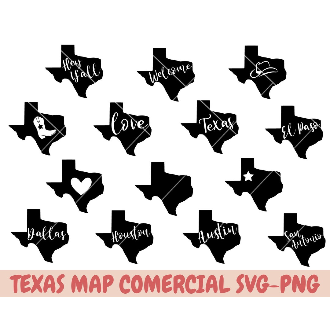 Texas Map Bundle Svg, Texas Outline Svg, Texas Home Svg, Texas Png ...