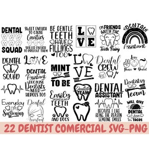 Paquete dental svg, paquete dentista svg, escuadrón dental svg, dentista cotizaciones SVG, regalo de asistente dental, higienista dental svg, archivo de corte cricut svg