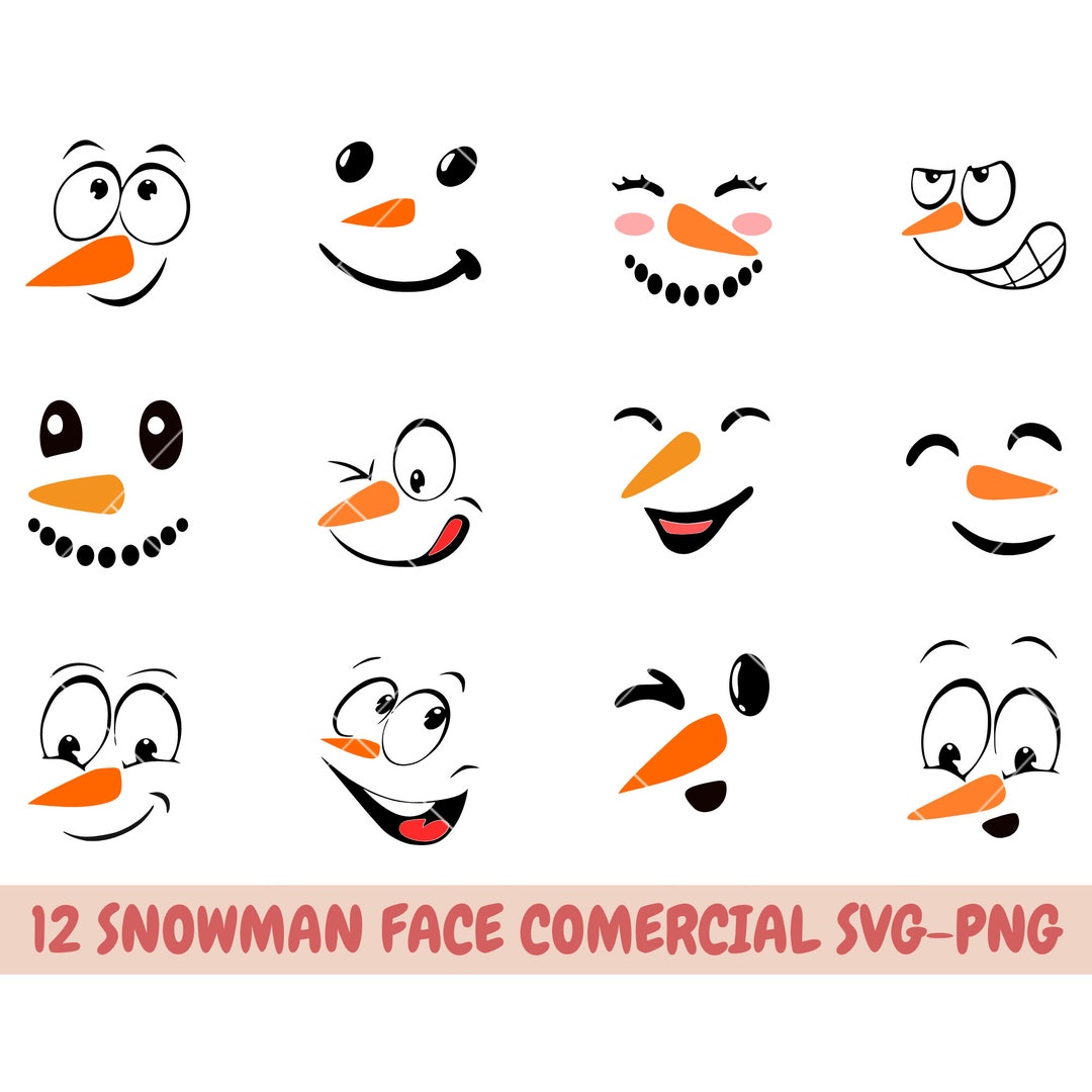 Snowman Face SVG, Christmas Snowman SVG, Winter Holiday Snowman SVG ...