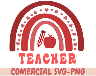 teacher rainbow png SVG, teacher png svg, rainbow png svg, teacher life png svg, teacher svg, teach love inspire rainbow svg png, teacher