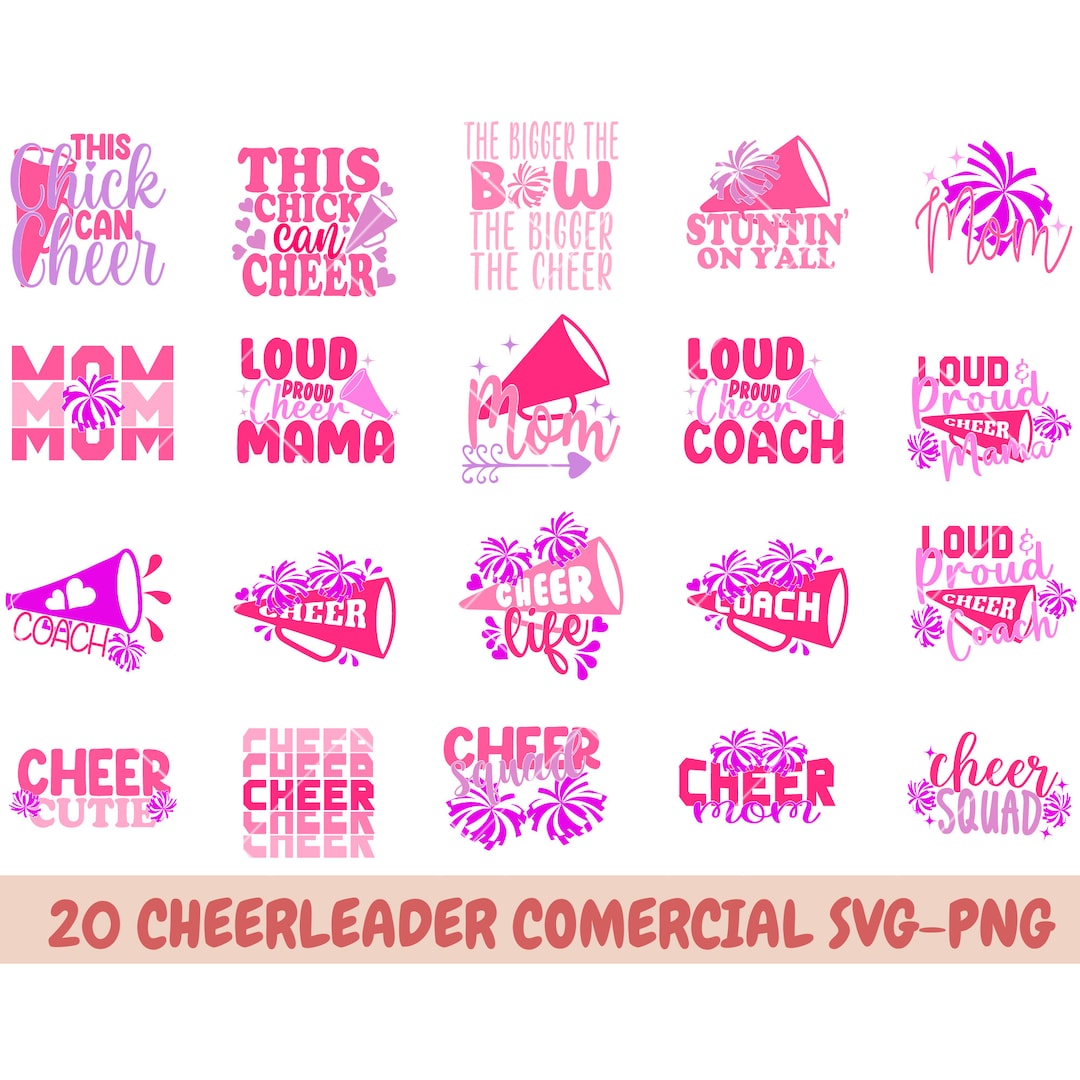 Cheer BIG SVG Bundle, Cheerleading SVG, Cheer Svg, Megaphone Svg, Cheer
