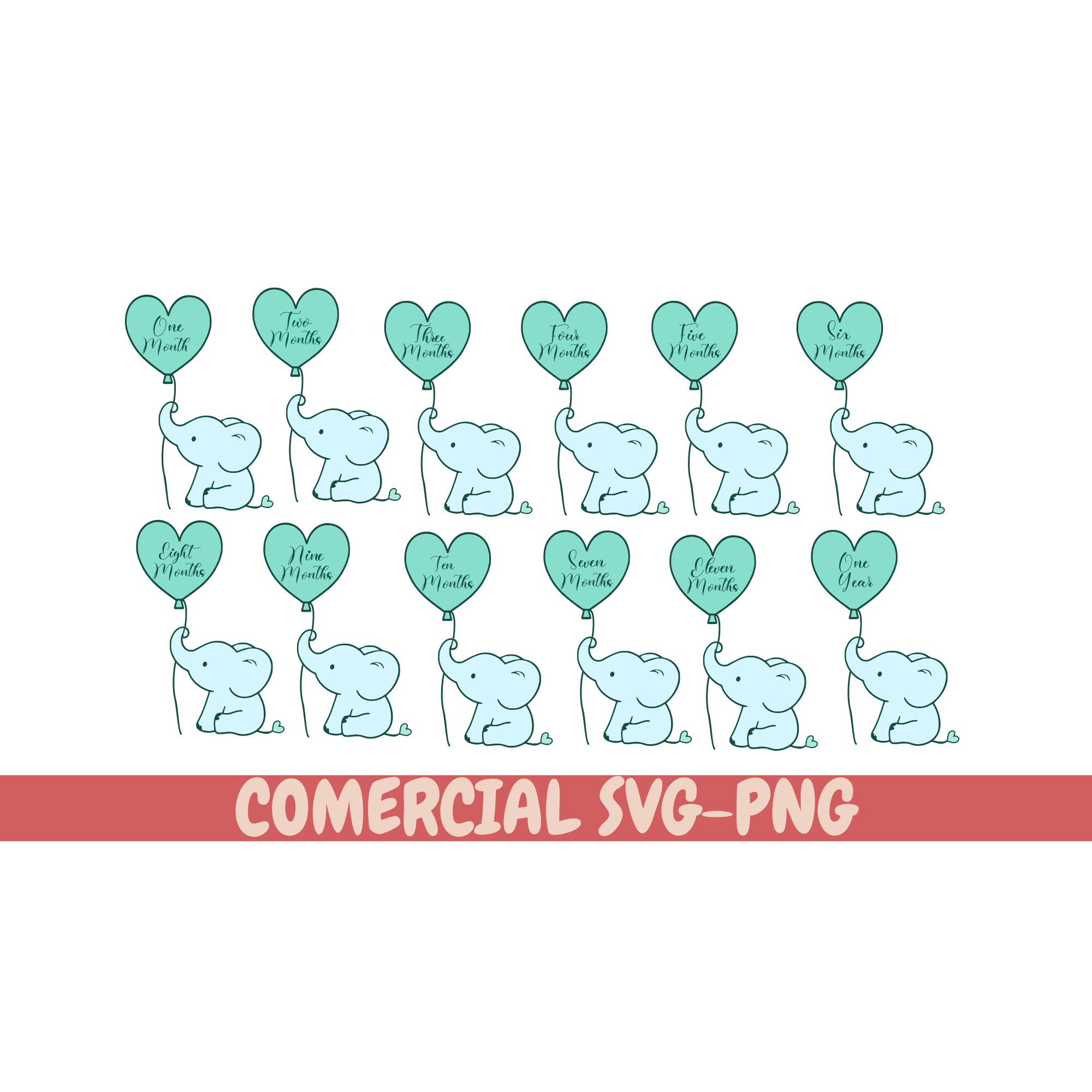 Elephant Svg Monthly Milestone Svg Milestone Discs Svg Baby - Etsy
