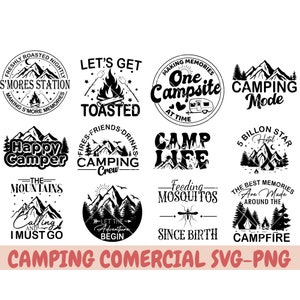 Camping Bundle svg, Camp Life SVG, Camping Svg, Camisa de camping, Camping Crew SVG, Adventure SVG, Happy Camper Svg, campfire svg, Cut File