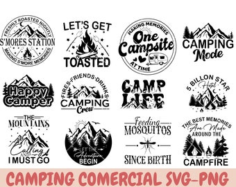 Campingpaket svg, lägerliv SVG, campingsvg, campingtröja, campingbesättningssvg, äventyrssvg, glad camparesvg, lägereldssvg, klippfil