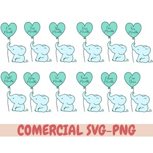 elefante svg, hito mensual svg, discos Milestone svg, Baby Milestone SVG, anuncio de bebé svg, signo de recién nacido svg, bebé svg, elefante