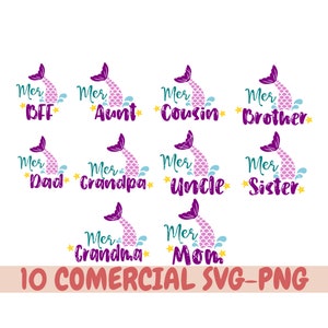 mermaid birthday svg, mermaid svg, mermaid family birthday svg, mermaid family shirts svg, mermaid birthday dekor, mermaid party