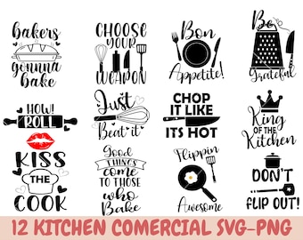 Funny Kitchen SVG Bundle, Kitchen Saying, Kitchen Quote, Apron svg, Kitchen sign svg, kitchen towel svg, cooking svg, baking svg, Cricut