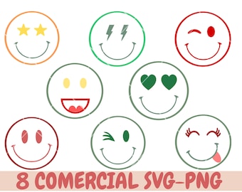Smiley Face SVG PNG JPEG Bundle Smiley svg Happy Face svg Yellow Smiley svg Emoji svg Emoji Clipart Trendy svg png Pink Purple Smiley Face