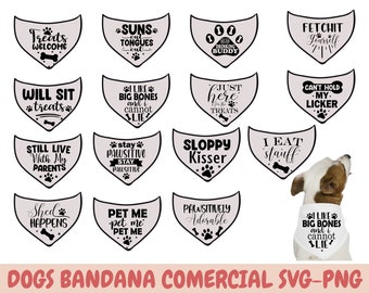 Funny Dog svg, Bandana SVG Bundle, Pet Shirt Svg, Dog bandana SVG, Diseños de bandana para perros, Gráficos de perros divertidos, Sloppy Kisser, Pet Me Png, piel