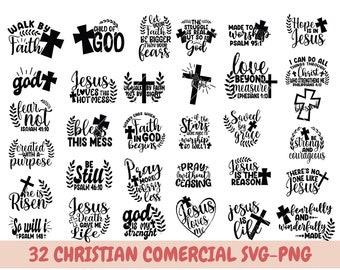 キリスト教バンドル SVG、聖書バンドル、聖書の一節バンドル、Cricut 用カット ファイル、宗教 SVG、イエス、神、信仰 SVG、イエス SVG、神 SVG