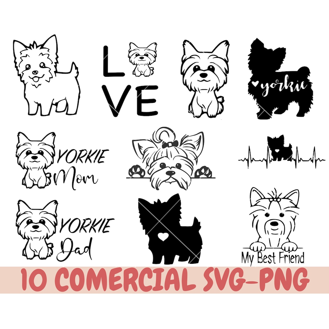 Yorkie Dog Svg Bundle, Yorkie Svg Files, Svg, Yorkie Mom Svg, Yorkie