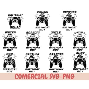 Level Up Gaming Birthday Bundle SVG, Birthday Gamer SVG, Video Game Theme, Family Gaming Birthday svg, Gamer birthday svg, gamer svg, svg