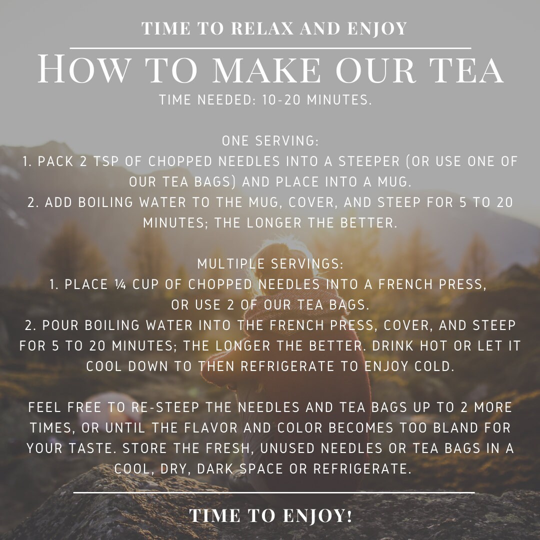 Wild Canadian Eastern White Pine Needle TEA bags BEST BUY Suramin