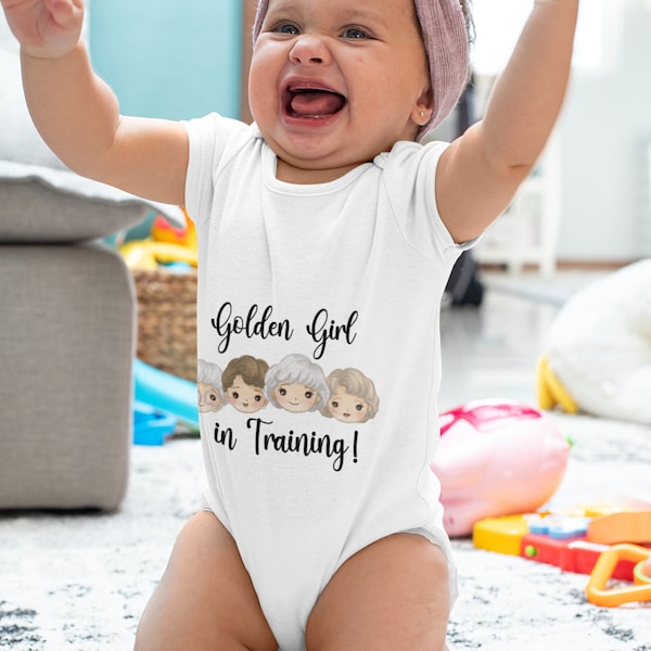 Golden Girl in Training Short Sleeve Bodysuit | Golden Girls | Baby Shower Gift | New Mommy Gift | Golden Girls | Miami | 80s | Retro Gift