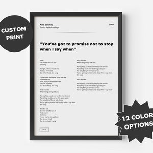 カスタムソングポスター、あなたのソングプリント、歌詞ウォールアート、パーソナライズされた記念日のギフト、カスタムバンドポスター、ソングウォールアート、ミニマリストの歌詞アート