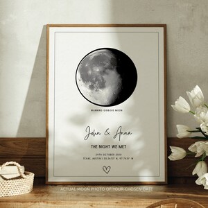 Aangepaste maanfase poster, New Born gepersonaliseerde print, cadeau de nacht dat je geboren bent, astrologie print, decor van de kinderkamer voor pasgeborenen, moeders