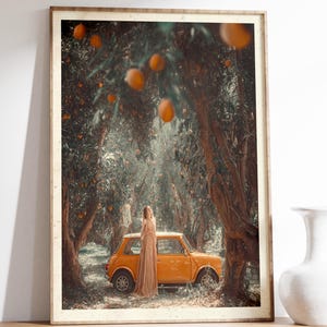 Vintage Girl, Oranges Poster, Florida&#39;s Golden Fruit Print, Old Botanical Book Wall Art, Oranges Branch, Large Wall Art, Retro Poster