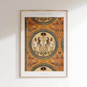 Arabic Ornament Print, Arabic Art Poster, Vintage Arabic Art, Vintage Arabesque Decoration, La Decoration Arabe, Asian Art, Large Wall Art