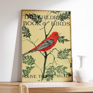 Impression de livre d'oiseaux vintage, affiche oiseaux, art mural hirondelle de couleurs douces, affiche oiseau, art mural animaux, décoration de chambre, impression de la nature, illustration